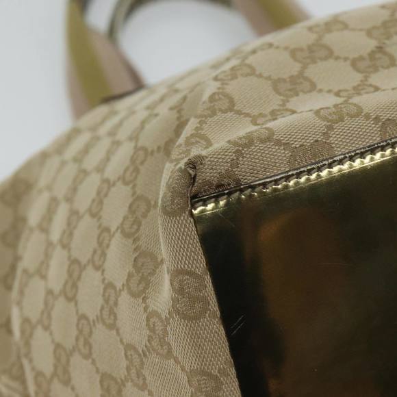 GUCCI GG Canvas Sherry Line Hand Bag Beige Pink gold 131230 Auth 72030 - Picture 15 of 16